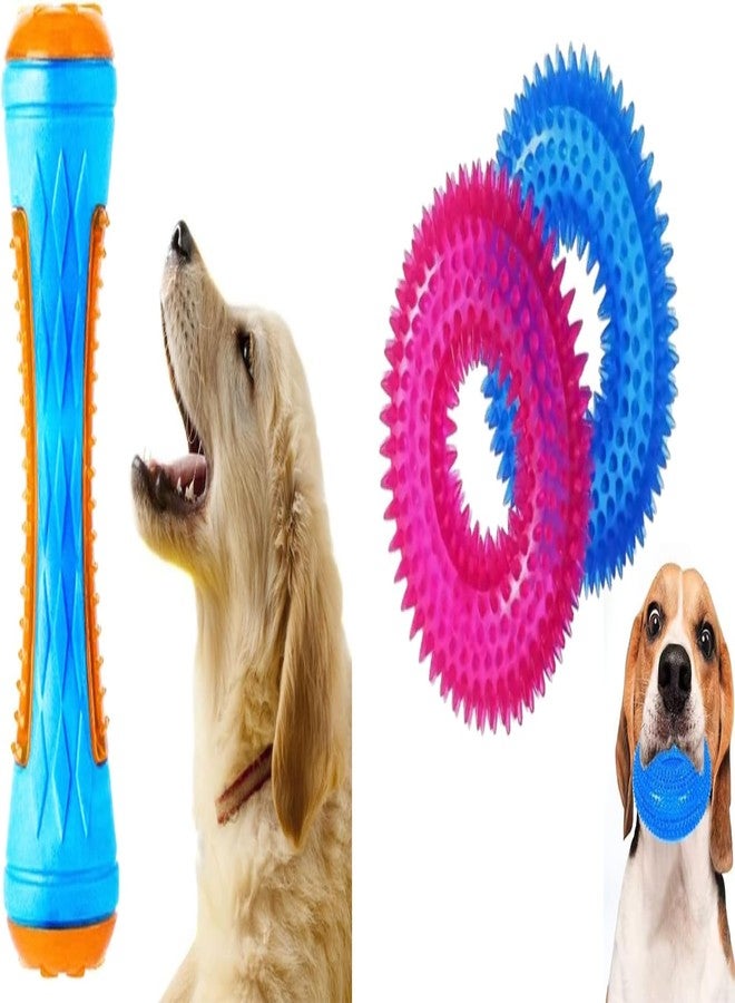 PET FUN لعبة مضغ عائمة مضيئة من بيت فن للكلاب والجراء | لعبة جلب وتدريب تصدر صوتاً، لعبة مضغ حلقية مضيئة للكلاب والجراء | مجموعة ألعاب تفاعلية مضيئة تصدر صوتاً (قطعتان) - Image 1